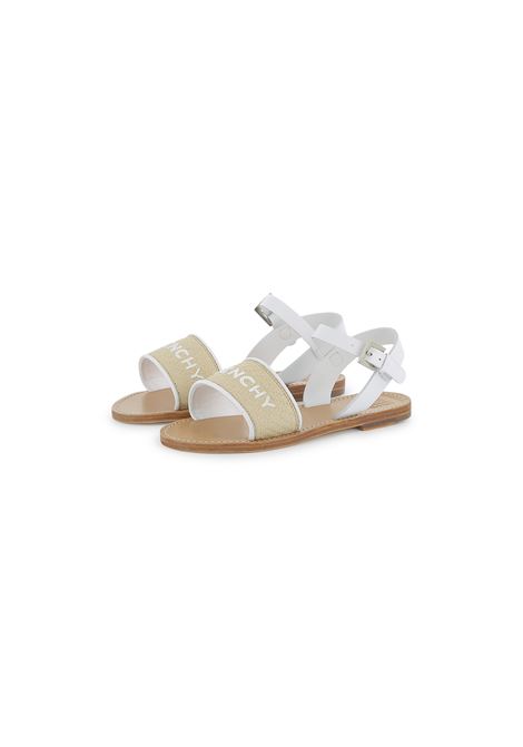 Sandali Bianchi e Beige Con Logo GIVENCHY KIDS | H3082610P